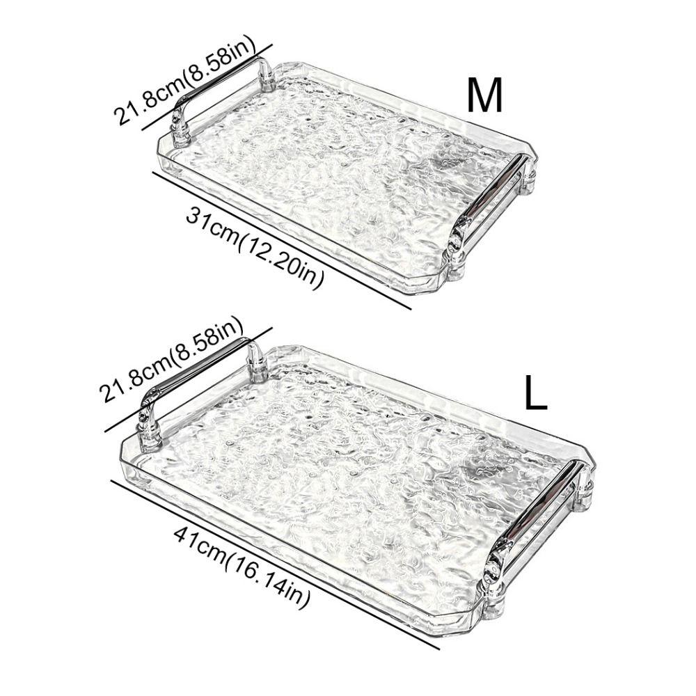 Water Ripple Rectangular Service Tray Transparent Bathroom Tray Tea Cup Tray  Living Room