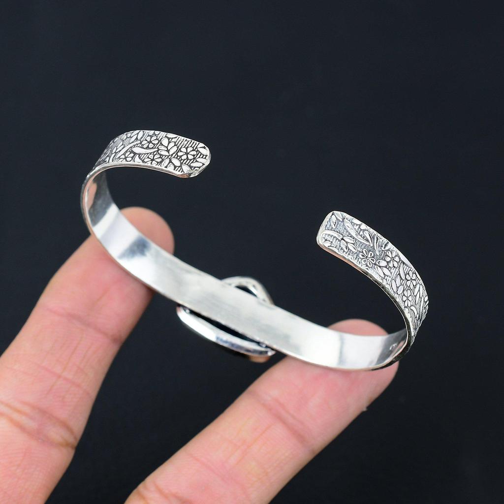 Sisters Day Deal Sodalite Gemstone Wedding Bangle Bracelet 925 Sterling Silver