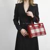 Velvet Houndstooth Handbag for Women 2024 Spring/summer Red Bridal Bag Qixi Festival Gift Mom Tote Wedding Bag