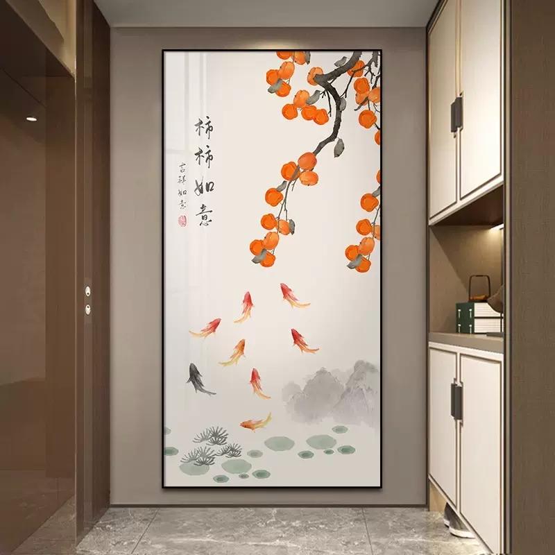 

Хурма в китайському стилі натякає на удачу Цвітіння коропа Плакати Пасторальні картини на полотні Настінні принти Картина Домашній декор кімнати 50x100cm No Framed