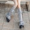 Transparent JK Calf Long Socks Lace-up Bow Mid-tube Stockings Y2k Loose Stockings  Spring Summer
