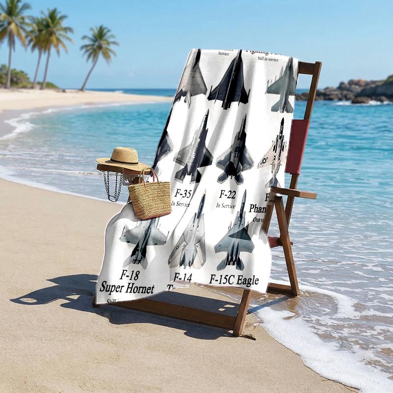 Aircraft Fashion Beach Towel: Ideal for Summer Adventures Soft, Absorbent and Quick Drying Suitable for Swimming and Bathing