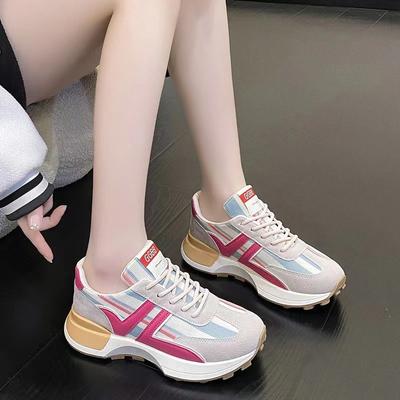 Lente nieuwe damesschoenen kleurafstemming veelzijdige casual schoenen ademend, licht en comfortabel veelzijdige sportschoenen