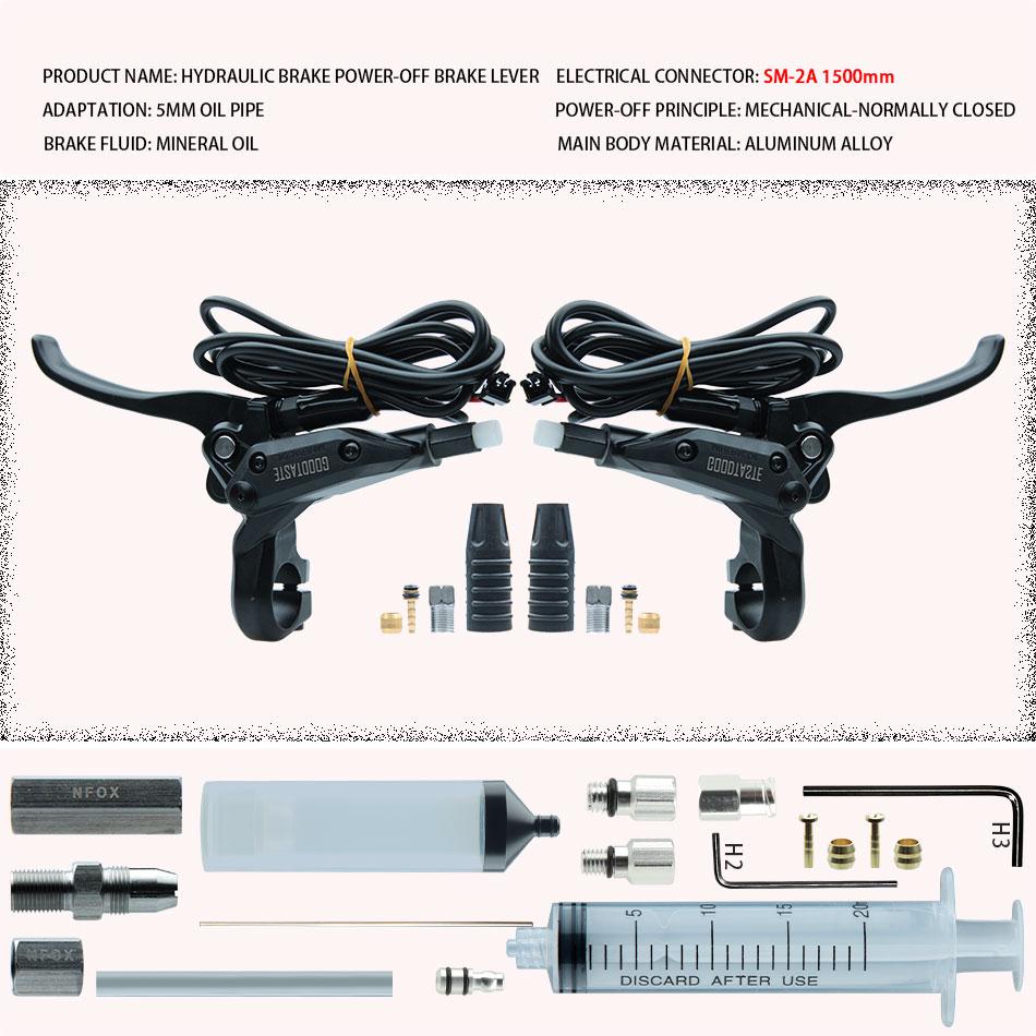 GT03 Bafang Power-off Oil Brake 3 Pin Folding E-bike Handle Brakes Hydraulic Pump Up Lever Mountain Bike Goodtaste XOD Sm2a