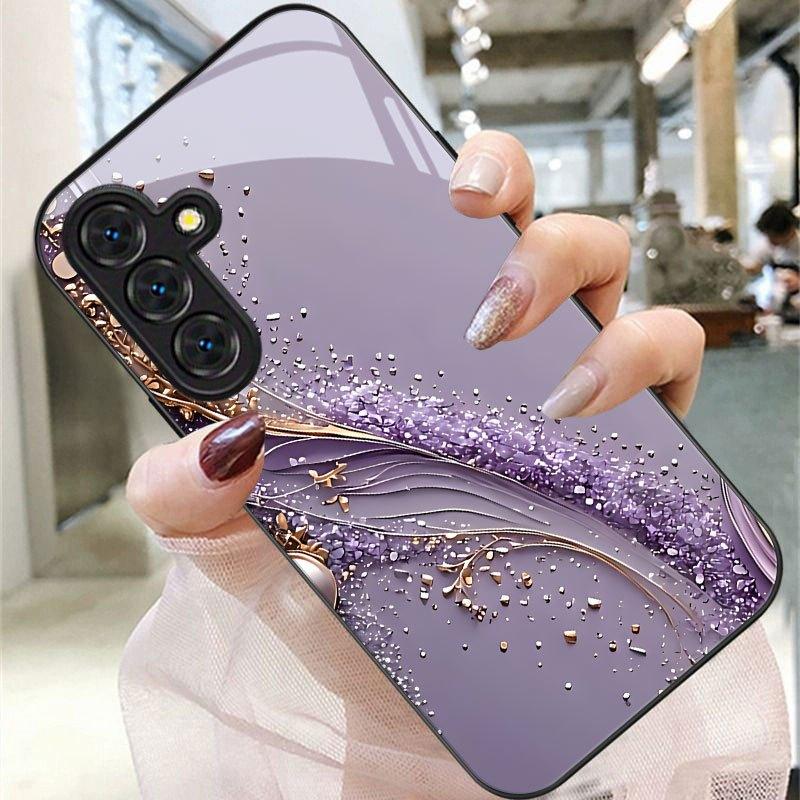 Purple gradient texture Exquisite PhoneCase for Samsung Galaxy S26 S25 S24 S23 S22 S21 FE Ultra Plus Men women Built-in glass