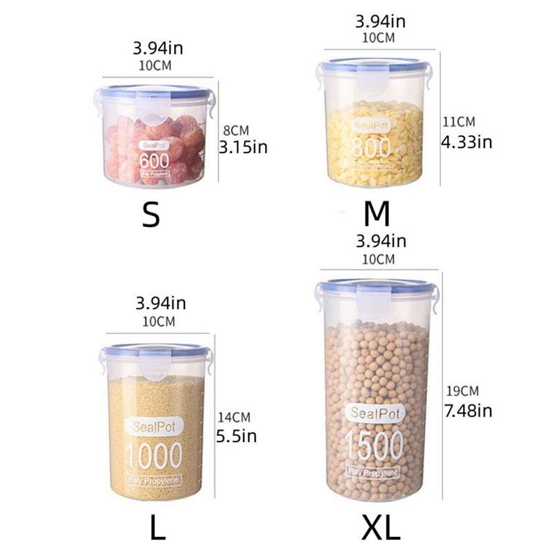 Food Grade Sealed Jars Refrigerator Fresh-keeping Storage Jars Plastic Grain Jars Multi-specification Sealed Jars with Lids