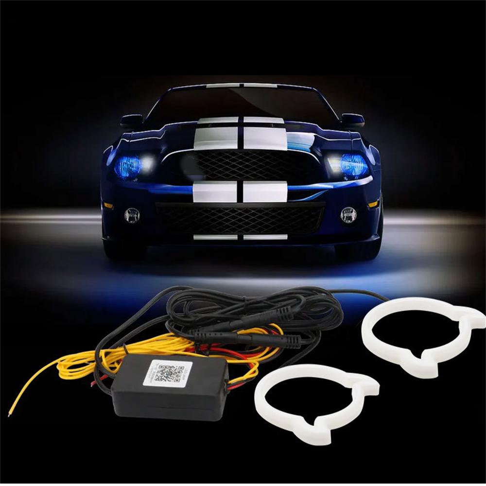 APP 2 in 1 RGB Demon Eye LED Angel Eyes Halo Rings for Car Headlight