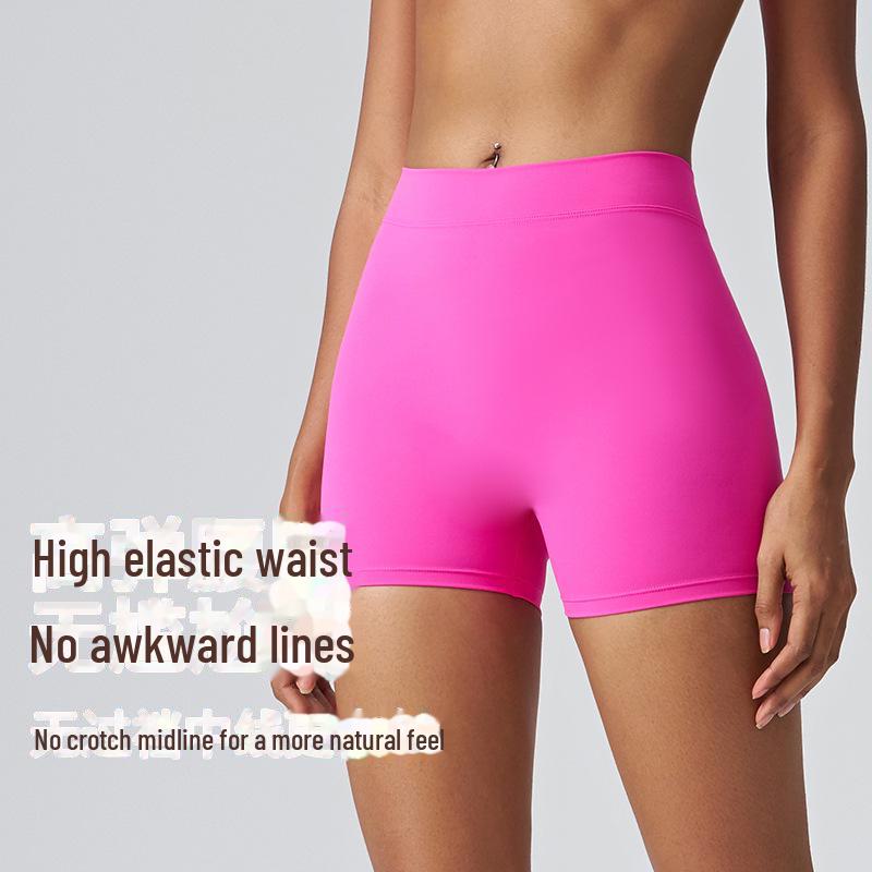 Wharton Women's Quick-Dry Sports Running Shorts - Breathable, V-Waist, Peach Hip Design
