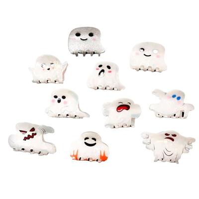 Unique PVC Ghost Hair Claw Grab Clip Hairpin Halloween Hair Clip Hair Accessories Colourful Shark Clip Gift