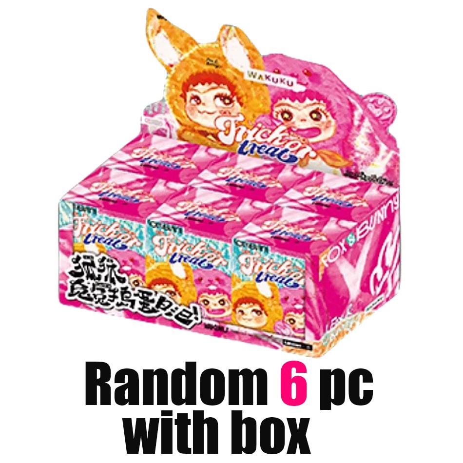 Wakuku V1 V2 Blind Box Fox & Bunny Trick Or Treat Series Vinyl Doll Suprise Bag Keychain Trendy Toy Mystery Box Gifts