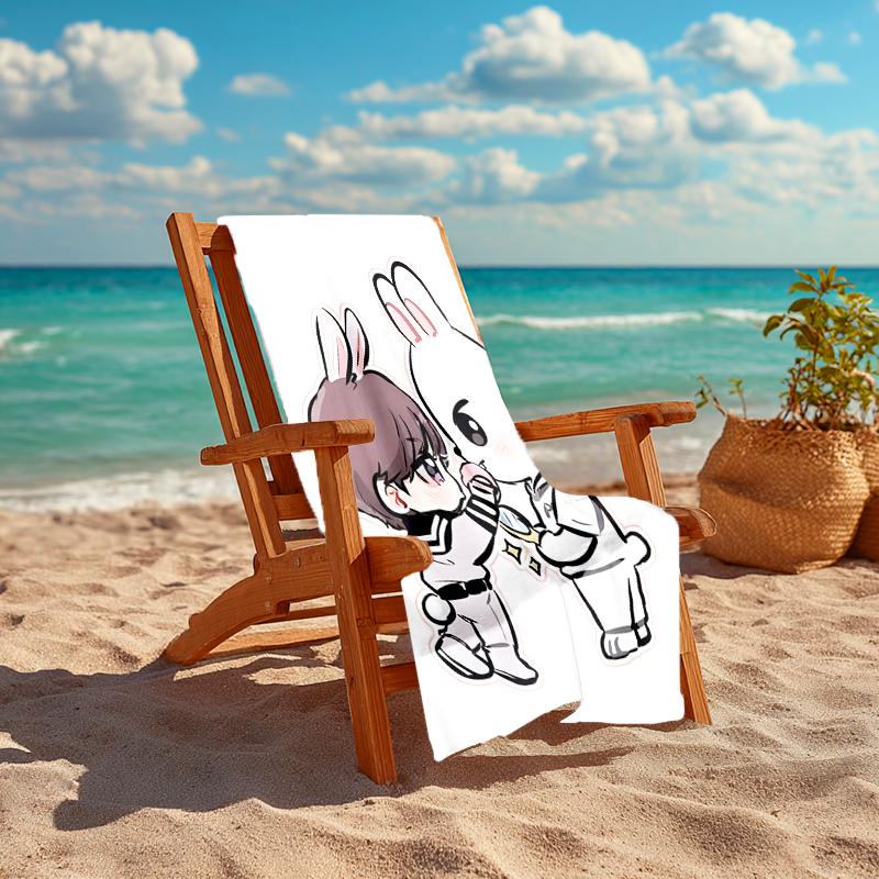 1pc Kpop Team5 Beach Towel, Comfortable and Thick, and Swimming/Bath/Picnic/Camping Towel, Suitable for Seaside Beaches