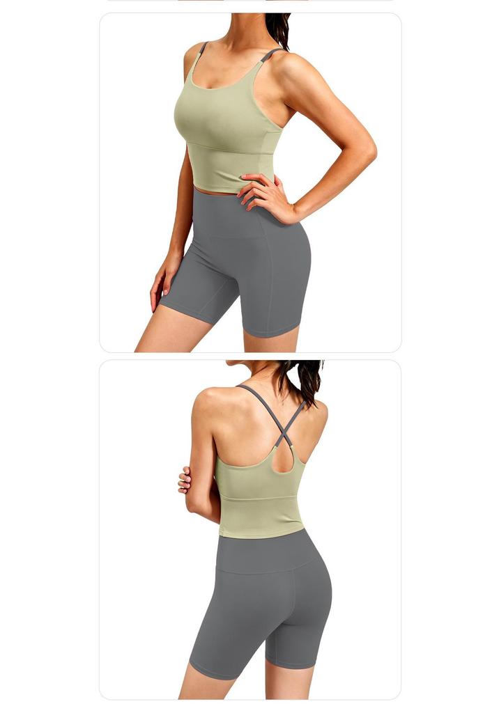 Women's Seamless Yoga Suit Set: Nude Feel Tank Top with Chest Pads & Butt-Lifting Running Leggings