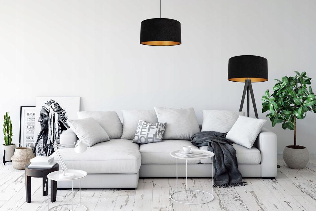 MODERN GOLDEN VELVET LAMPSHADE 44 Cm