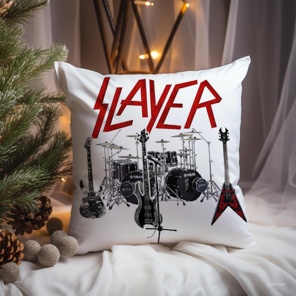 Heavy Metal Band S-Slayer Cushion Cover Premium Comfort Reversible Pillow Cove -Two in One Design for Any Room & Car Interior