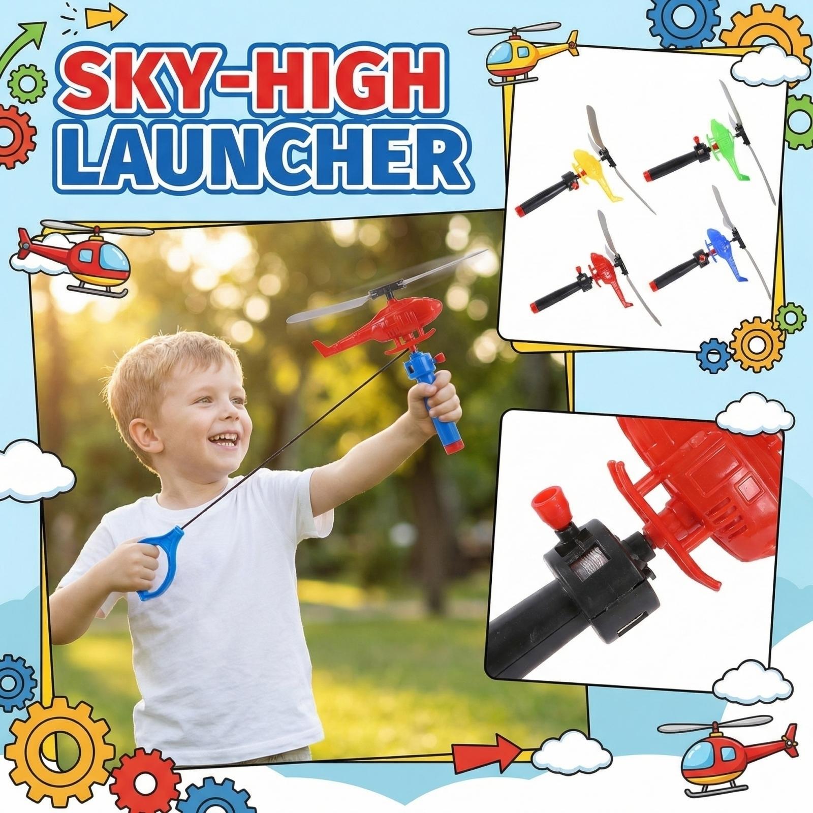 

Handle Cable Powered Helicopter Outdoor Airplane Toy One Size