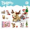 Lele Brothers Lego-Compatible Christmas Reindeer Train Building Blocks Toy