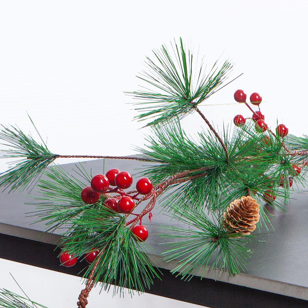 Christmas Pine Needles Rattan Red Fruit Pine Cones Lintel Door Hanging Decorative Rattan Christmas Supplies
