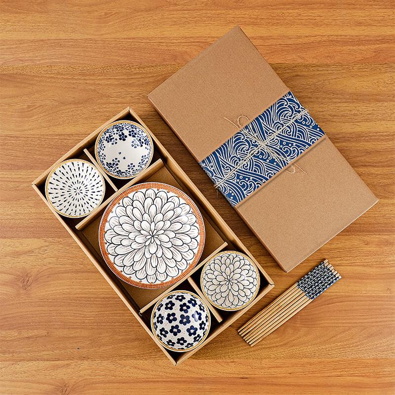 ZISIZ Retro Floral Ceramic Dinnerware Set