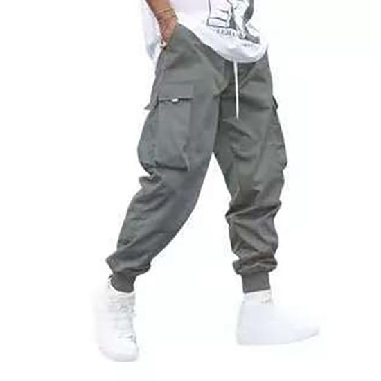 Men's Casual Jogging Cargo Pants Solid Drawstring Sports Pants WIth Pockets Men Trousers Streetwear Hip-Hop Halen Pants