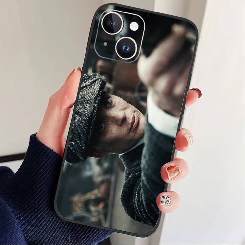 T-Peaky Blinders Coole Telefoonhoesje Voor iPhone 17 16 15 14 13 12 Max Plus Siliconen Zwarte Cover
