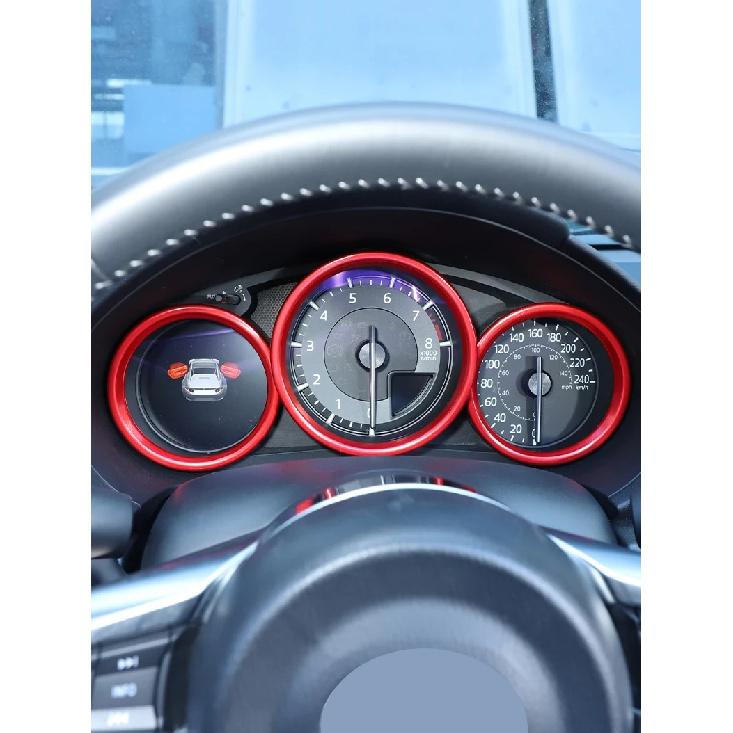 For Mazda MX-5 2016-2025 Aluminum Alloy Car Front Dashboard Decoration Frame Dial Ring Edge Styling Trim Auto Accessories