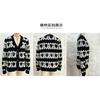 Women S V Neck Long Sleeve Knit Cardigan With Heart Pattern