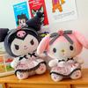 Japanese Style Red Camellia Kuromi & My Melody Plush Toy and Throw Pillow Gift