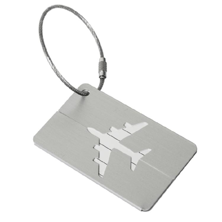 

Aluminum Suitcase Label Baggage Identifier Backpack Tags and Metal Loop серебряный