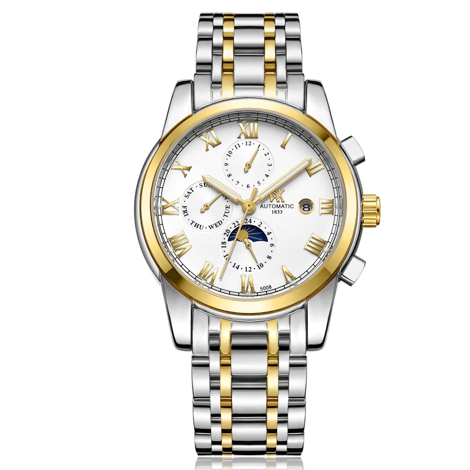 

Новые роскошные мужские часы высшего бренда с коробкой, автоматические деловые мужские механические часы