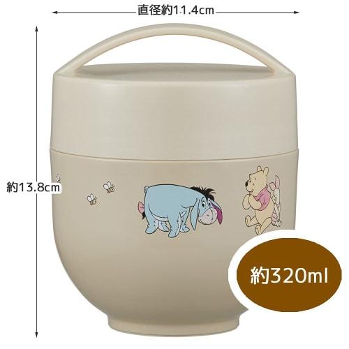 Skater Antibacterial Insulated Lunch Box, Bowl-Shaped, 540ml, Disney Winnie the Pooh Design, LDNC6AG-A