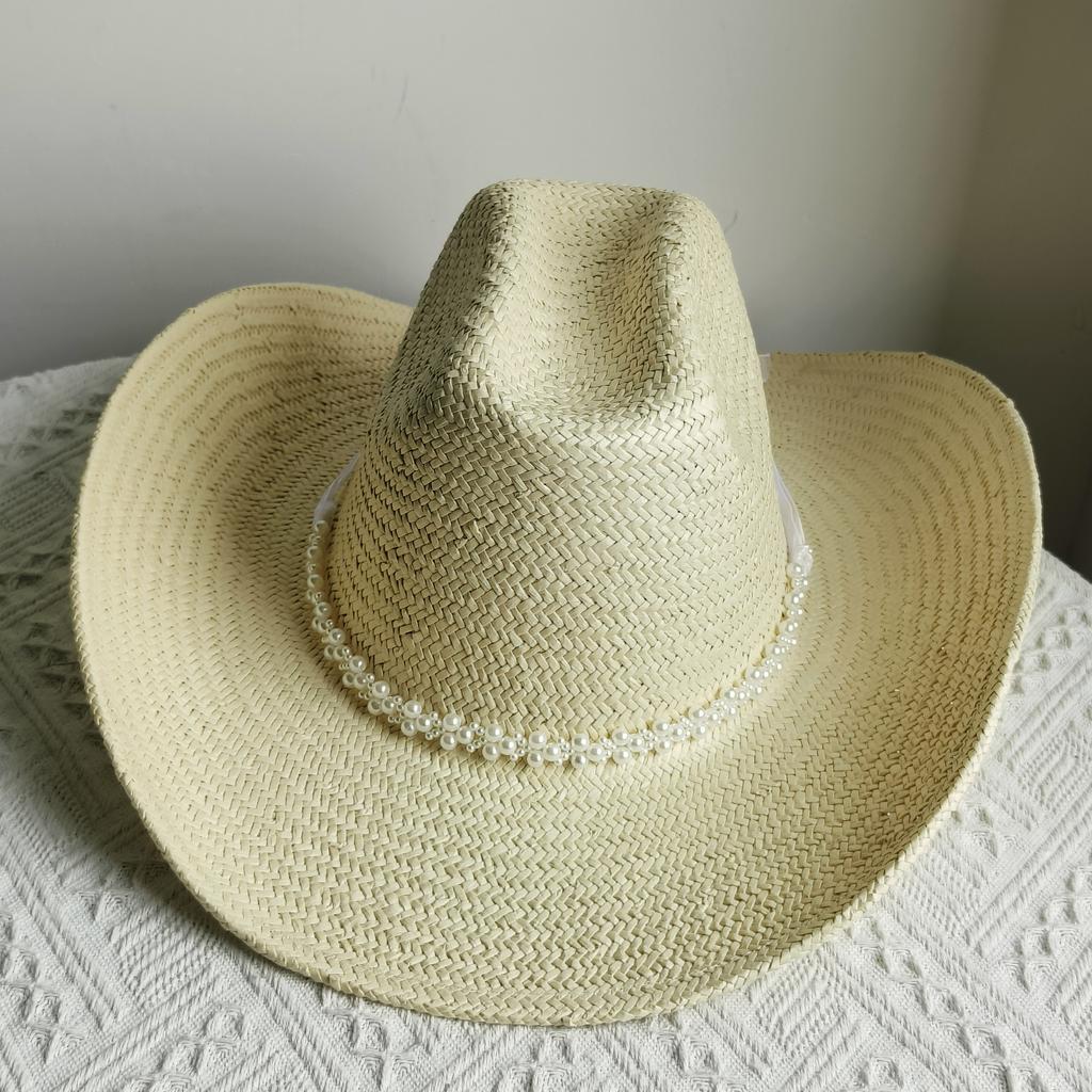 Westerse Cowboy Strooien Hoed dames Mode Grote rand cowboyhoed basin buiten reizen zonbescherming strooien hoed sombrero vaquero