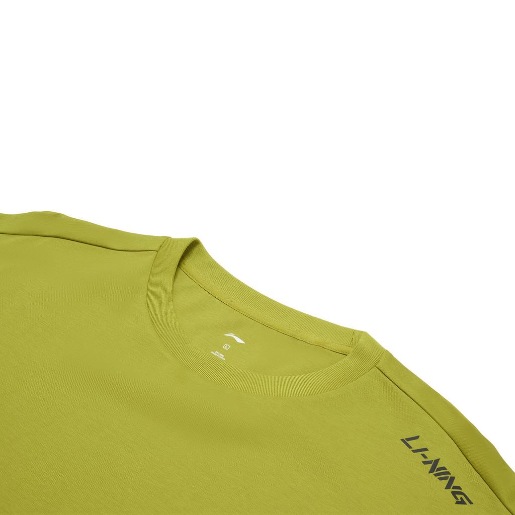 Li-Ning Cooling Tea T Ice Silk Quick-Dry Cool Solid Color Round Neck Casual Sports Short Sleeve T-Shirt Men Tops Water-Moss-Green ATSU731-4