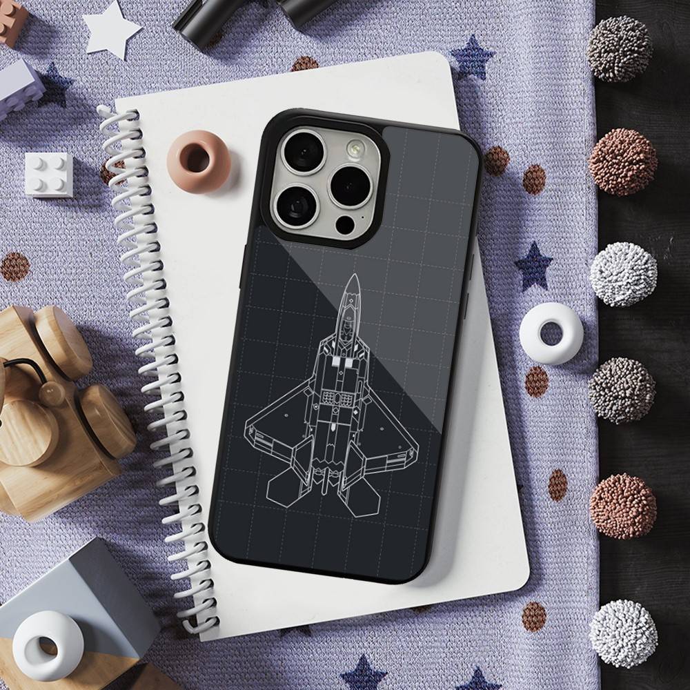 Blueprints Art Aircraft For iPhone 15,Mini,13,12,Pro,16,17,Max,11,14,Plus,For Magsafe,Magnetic Wireless Charging Case