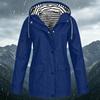 Women's Fashion Solid Color Hooded Loose Casual Waterproof Outdoor Jacket Lightweight Windbreaker Raincoat for Hiking Camping