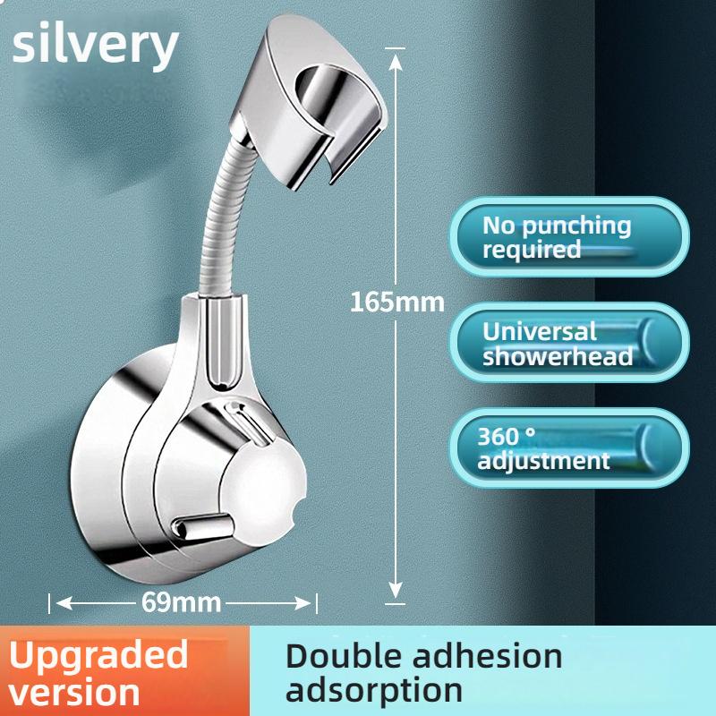Suction Cup Shower Holder Adjustable Shower Head Holder Nozzle Handheld Holder Punch-Free Multi Angle Rotation Shower Bracket