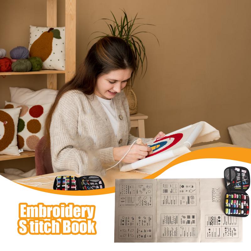 Книжка со стежками Вышивка Ручная вышивка Стежки Справочник Видимый Творческий Ручная стежка Шаг за шагом Иллюстрированная вышивка China Mainland