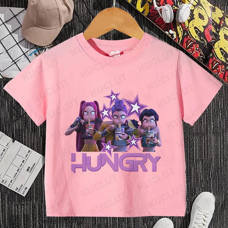 T-Shirts Girls Children's Cartoon Printed T-Shirt Girls Casual Clothes Children's Clothing Fashion Top Short Sleeve Clothing