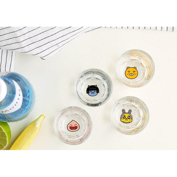 Kakao Friends Joy, Joy, Joy, Soju Glasses Set of 4, Mixed Colors, 1 Set, Koreas Best Character