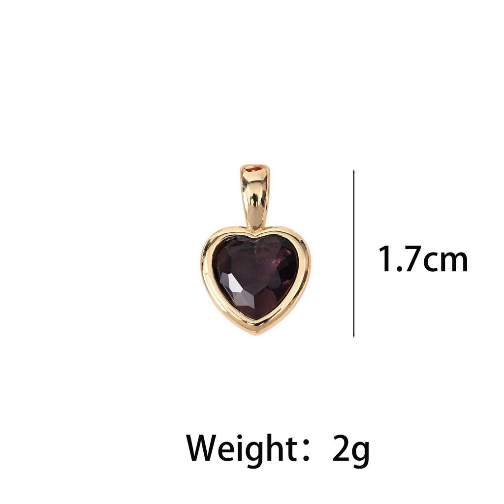 Twelve Zodiac Birthstone Pendant with Heart-Shaped Zircon - DIY Keychain Accessory