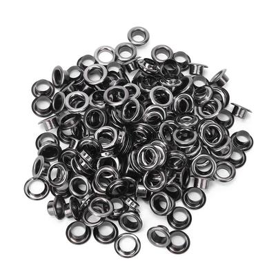 100PCS 6mm Ilhós de Latão Dupla Face Rebite Oco para Roupa Bolsa / Cinto / Sapato(Cor da arma )