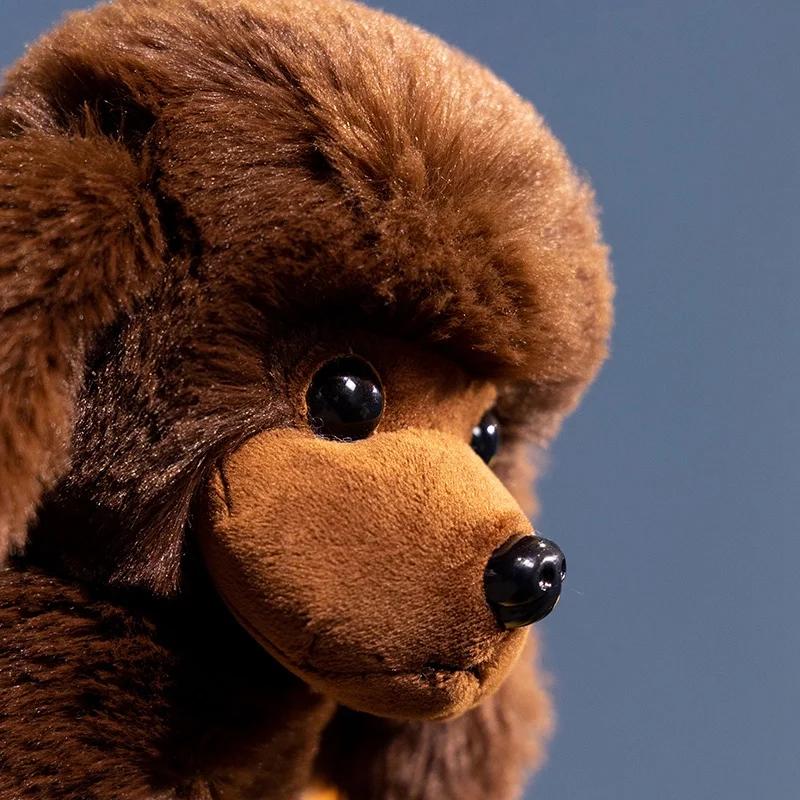 Lifelike Poodle Dog Doll Handmade Stuffed Plush Toy Realistic Teddy Puppy Simulation Animal Model Creative Gift Present
