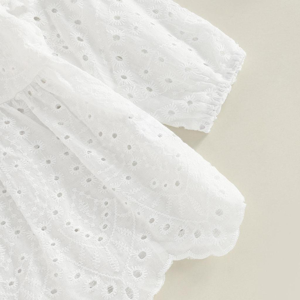 Toddler Baby Girls Clothes Set Solid Color Cutout Round Neck Long Sleeve T-shirt Tops and Elastic Casual Ruffle Shorts