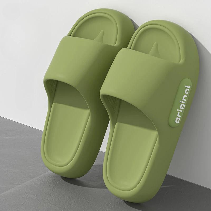 Summer Platform Cloud Slippers Women Comfy Solid Color Soft Sole Pillow Slides Woman Couple Non Slip Beach Flip Flops