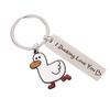 Stainless Steel Ducking Love Keyring Couples Jewelry Duck Pendant Funny Duck Keychain  Handbag
