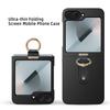 For Samsung Galaxy Z Flip7 FE 5G/Z Flip6 5G Case Skin-Touch Ring Holder Kickstand PC Phone Cover with Rear Screen Film