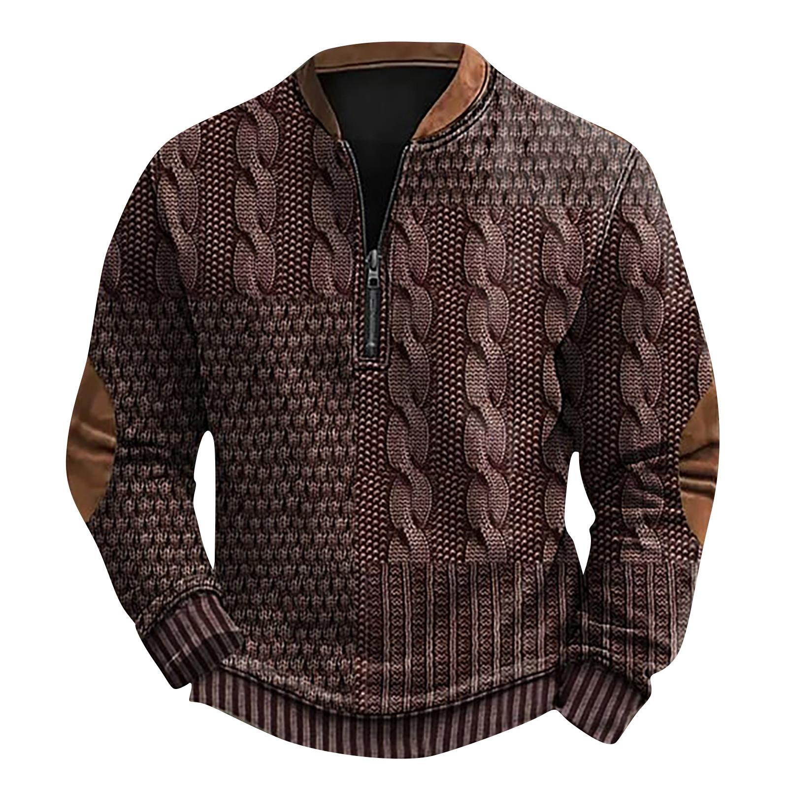 Men s Retro Casual Gradient Printed Sweatshirt S