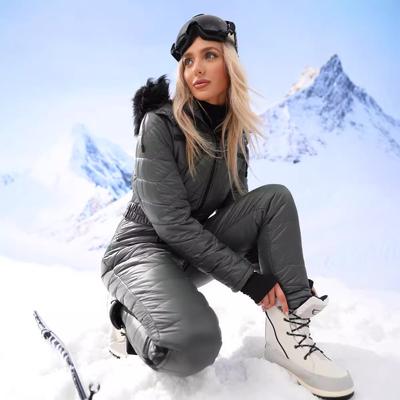 Ženy Zimné Jednodielne lyžiarske súpravy Outdoorové športy Snowsuit Kabát Kombinéza s kapucňou Lyžiarske bundy a nohavice