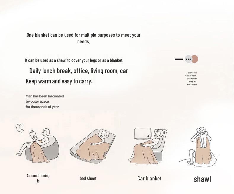 Velvet Taffeta Double-Layer Fleece Winter Blanket Quilt Cover for Office Nap