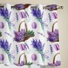 Cesta Com Flores Cortinas de Janela de Lavanda Para Sala de Estar Decoração de Quarto de Luxo Cortinas Tratamentos de Janela de Cozinha Cortinas