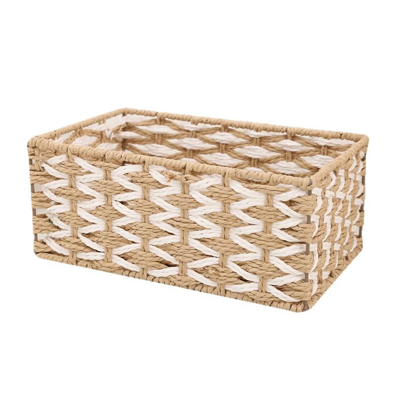 Handgeflochtener Rattan-Aufbewahrungskorb Natürlicher Tisch-Organizer für Snacks Kosmetik Heimdekoration
